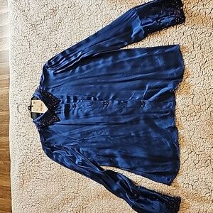 Navy Blue long Sleeves Botton Up Shirt M NWT